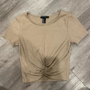 Forever21 Taupe Cropped T-shirt